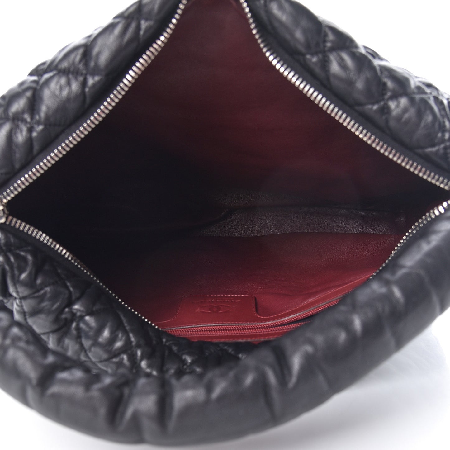 Lambskin Quilted Coco Cocoon Hobo Black