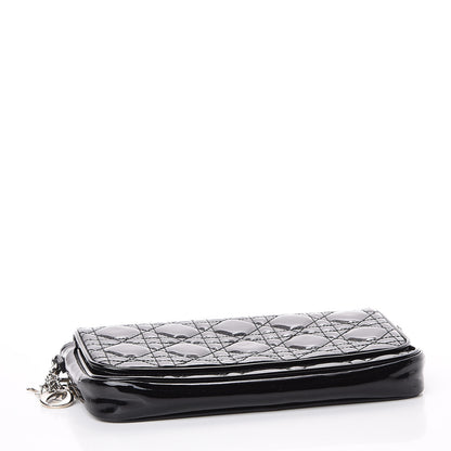 Christian Dior Patent Cannage Wallet on Chain Pouch Black 3 of 10