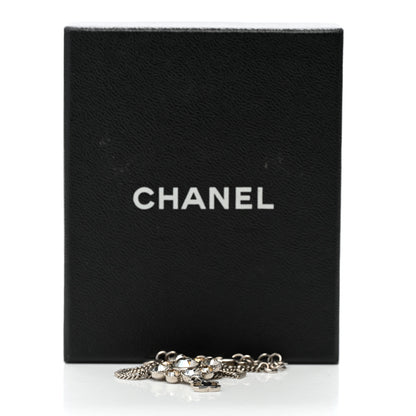 Chanel Crystal CC Drop Pendant Necklace Silver 6 of 6