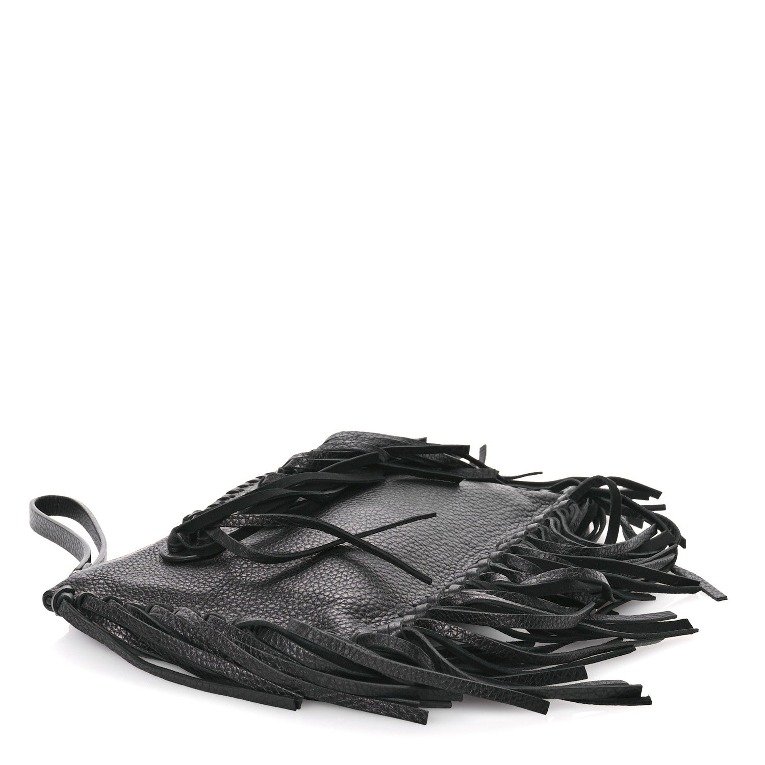 Valentino Garavani Pebbled Calfskin Crockee Small Wristlet Clutch Black 4 of 10