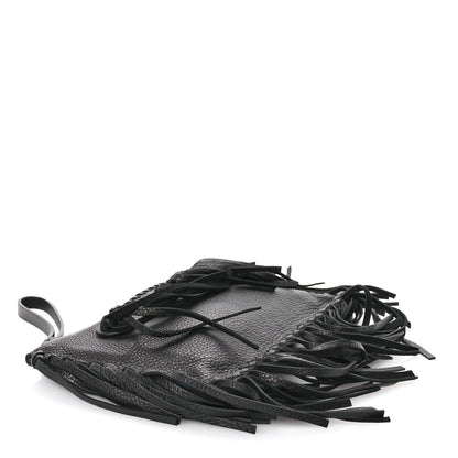 Valentino Garavani Pebbled Calfskin Crockee Small Wristlet Clutch Black 4 of 10