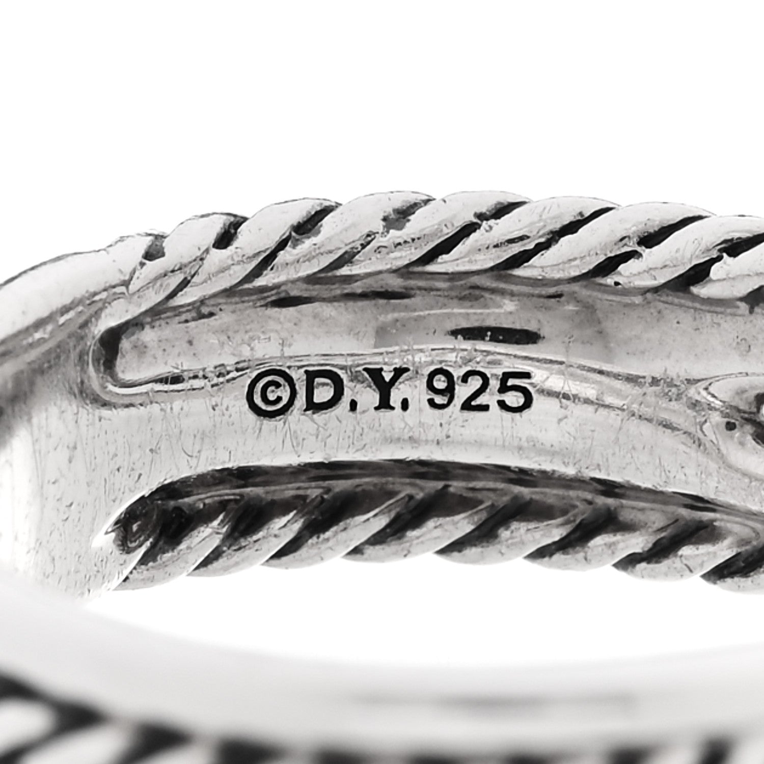 David Yurman Sterling Silver Diamond X Crossover Ring 55 7.25 4 of 5