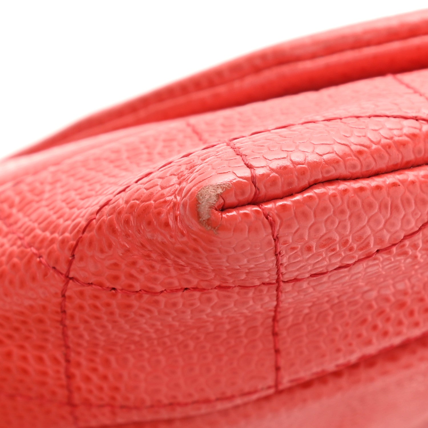 Chanel Caviar Half Moon Wallet On Chain WOC Red 12 of 13