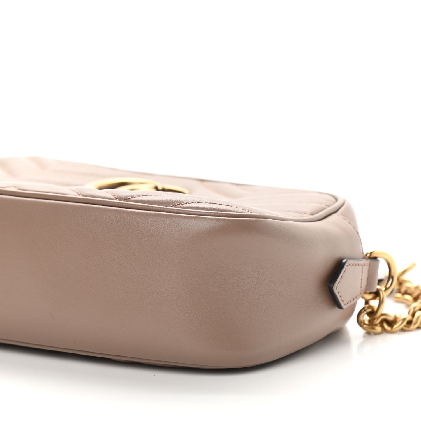 Calfskin Matelasse Small GG Marmont Chain Shoulder Bag Porcelain Rose
