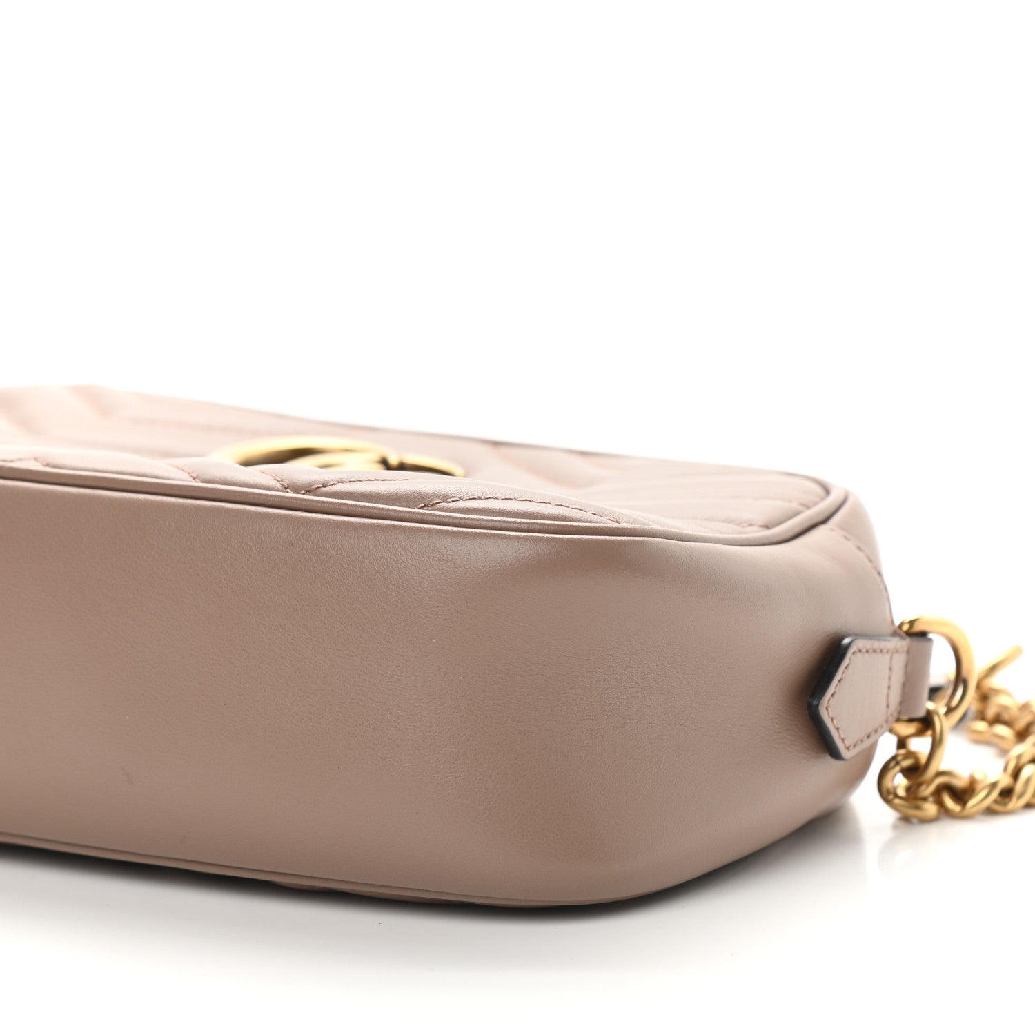 Gucci Calfskin Matelasse Small GG Marmont Chain Shoulder Bag Porcelain Rose 9 of 9