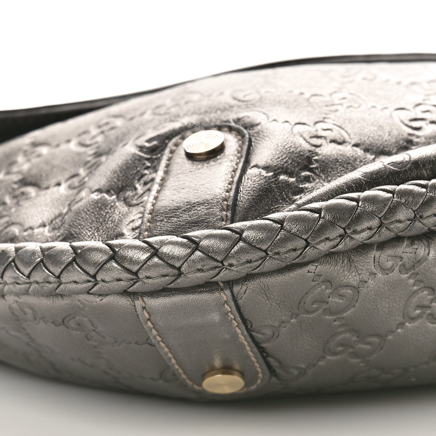 Gucci Guccissima Medium Britt Tassel Shoulder Bag Gunmetal 9 of 10