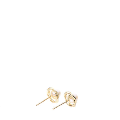 David Yurman 18K Yellow Gold Freshwater Pearl 6mm Infinity Earrings 3 of 7