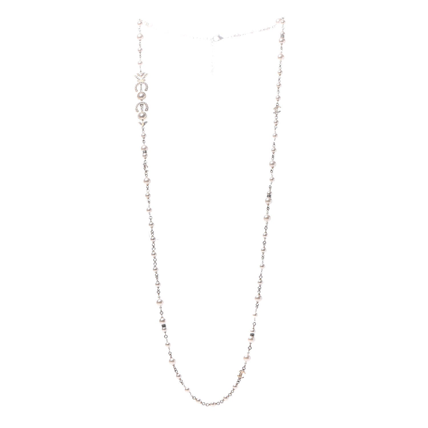 Chanel Pearl CC Coco Necklace Gold 2 of 5