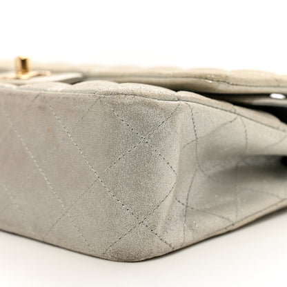 Chanel Iridescent Calfskin Quilted Medium Double Flap Silver 9 of 12