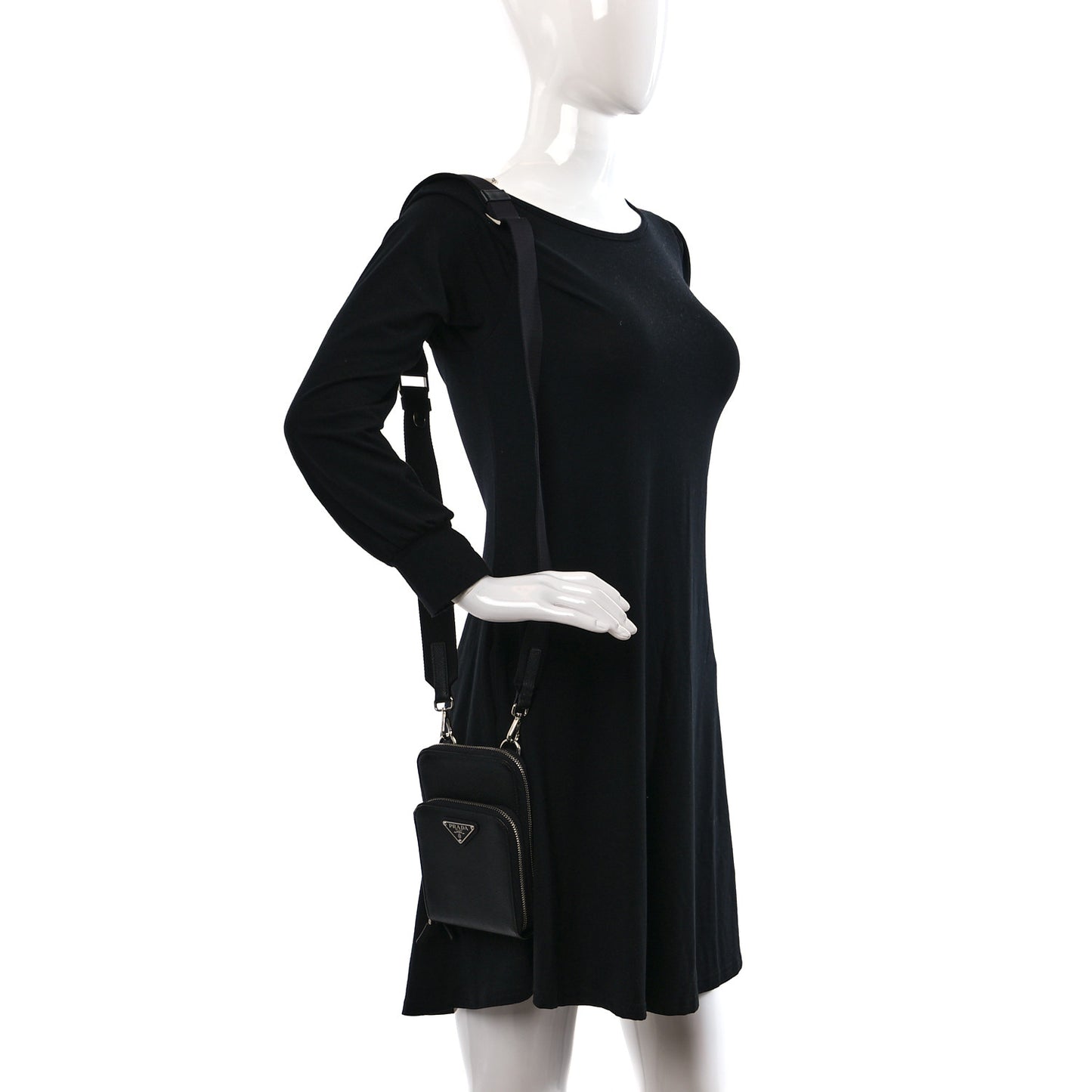 Saffiano Smartphone Case Crossbody Black