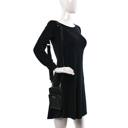 Prada Saffiano Smartphone Case Crossbody Black 2 of 8