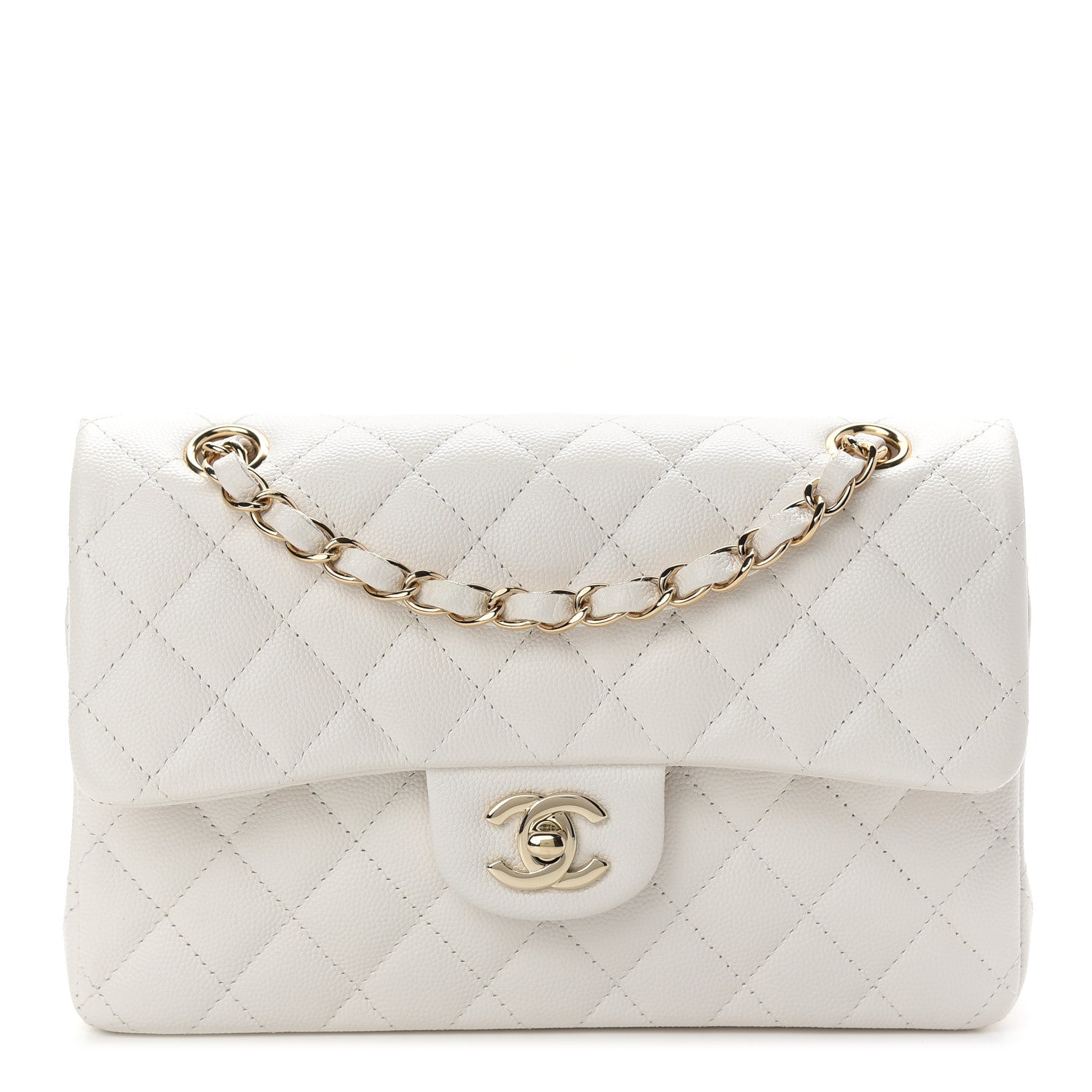 Chanel Caviar Quilted Small Double Flap White 1 of 9