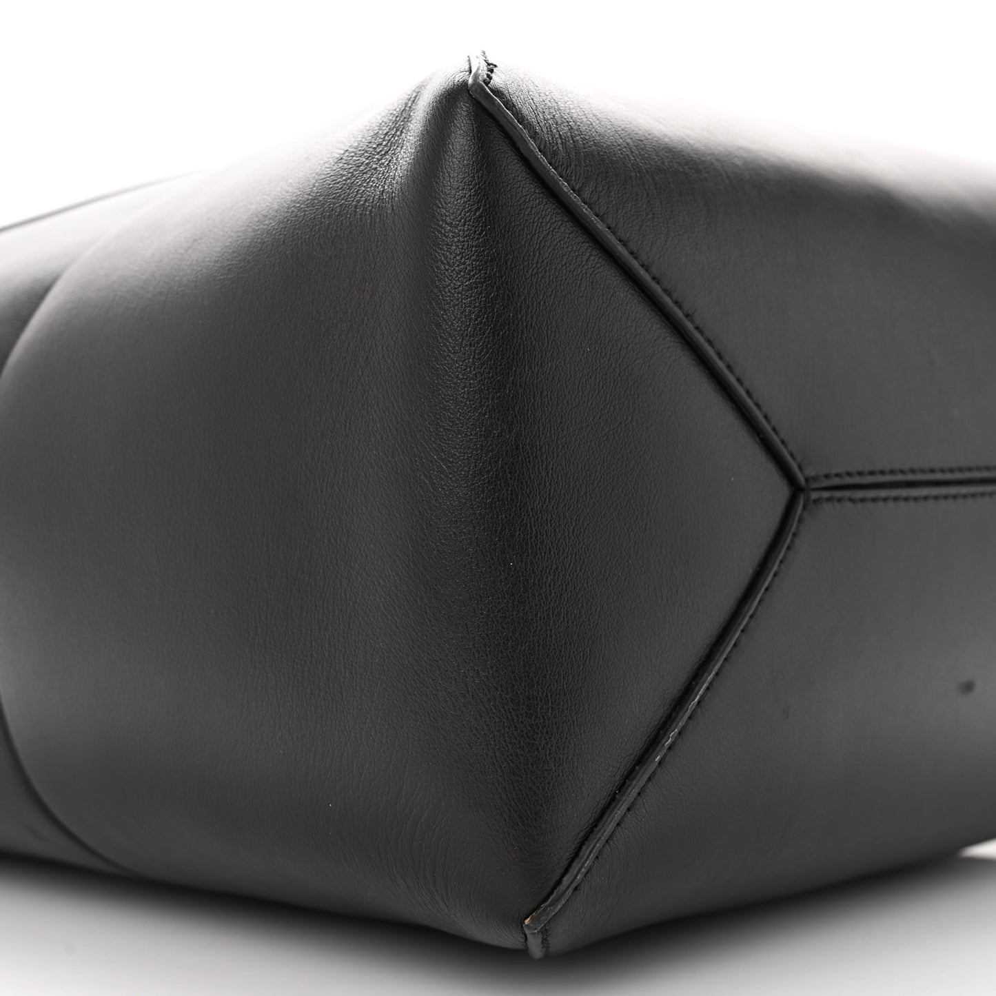 Shiny Calfskin Medium Puzzle Fold Tote Black