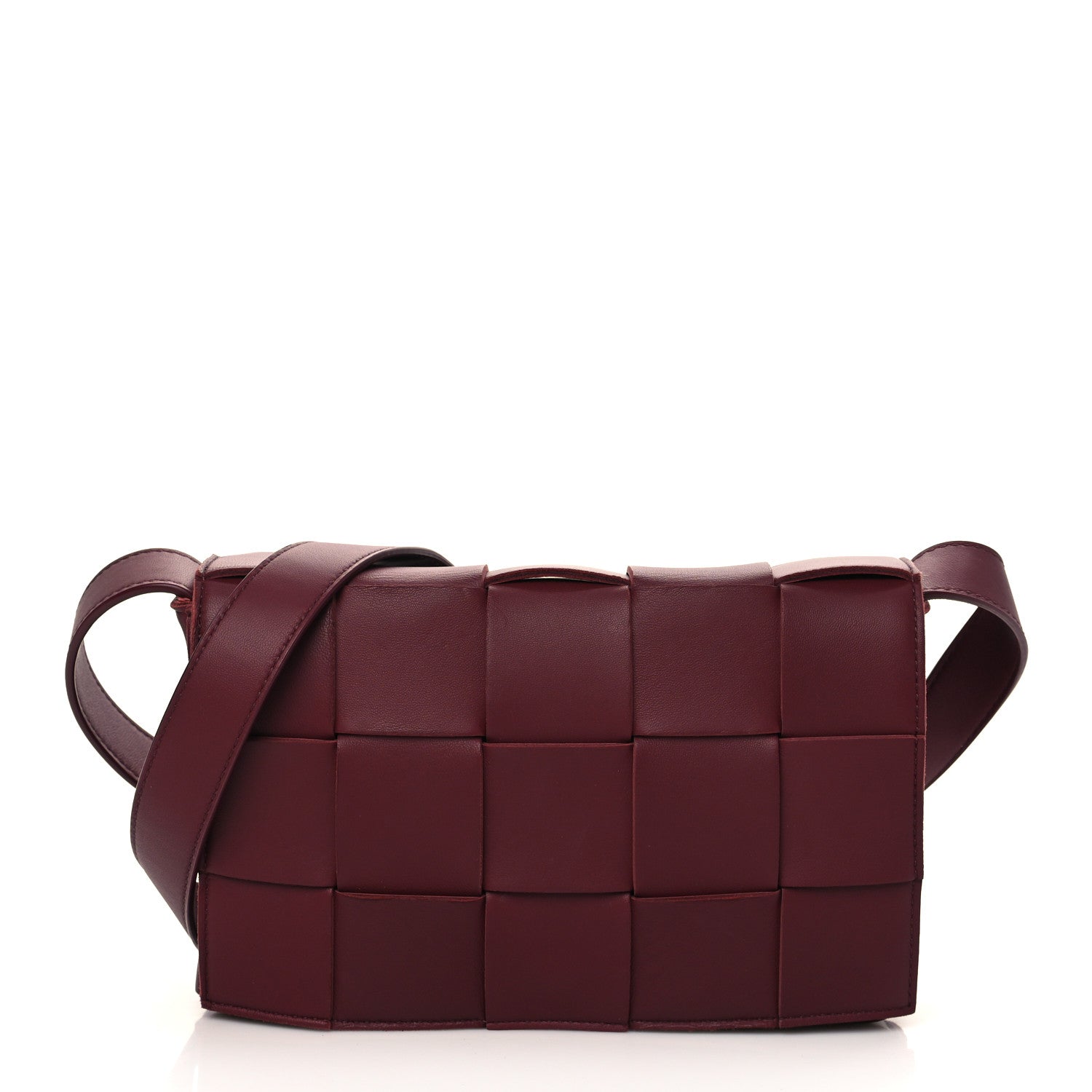 Bottega Veneta Lambskin Maxi Intrecciato Cassette Crossbody Bag Barolo 1 of 5