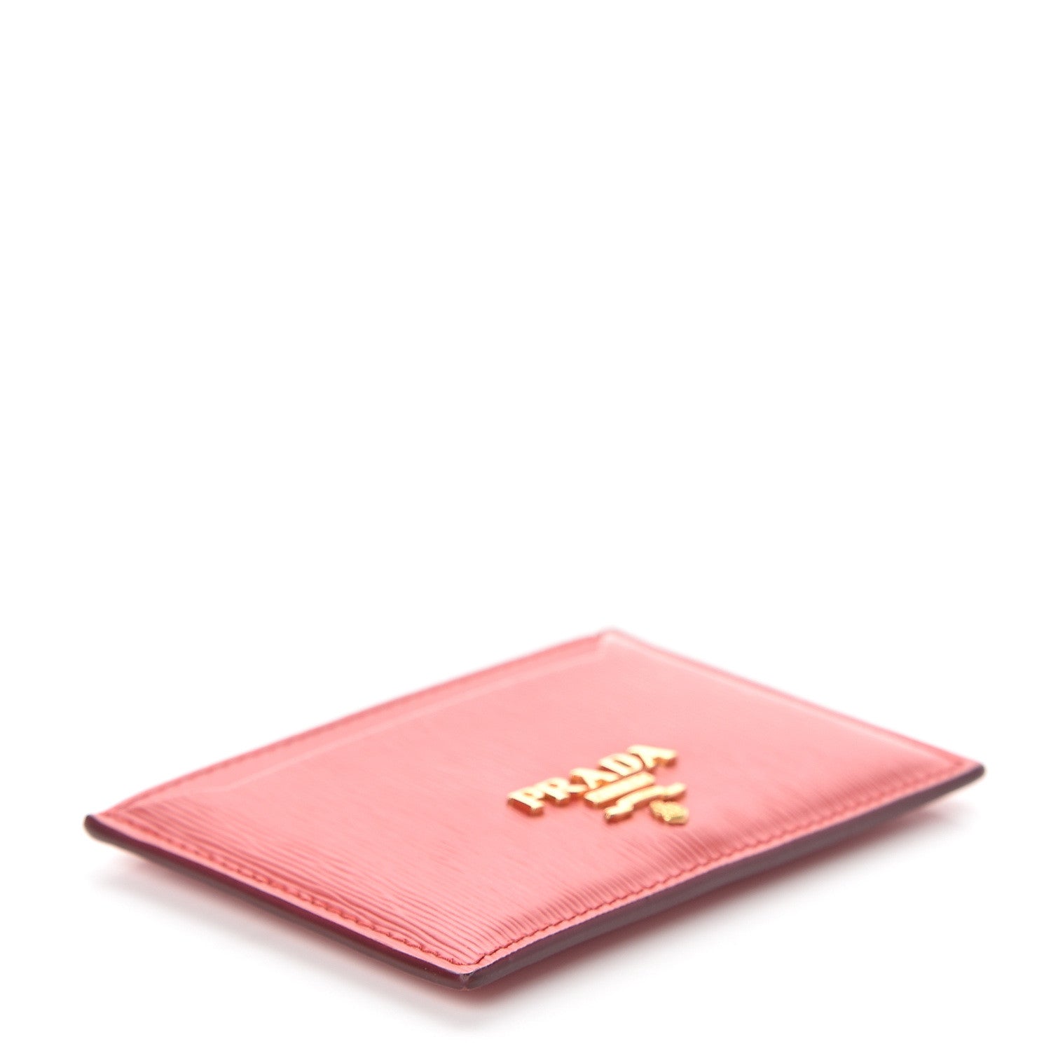 Prada Vitello Move Metal Card Case Lacca 3 of 5