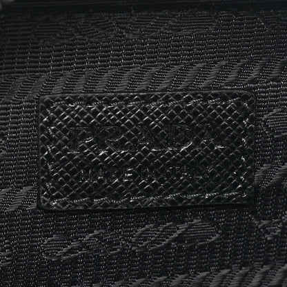 Prada Saffiano Travel Metal Triangle Logo Mini Pouch Shoulder Bag Black 6 of 8