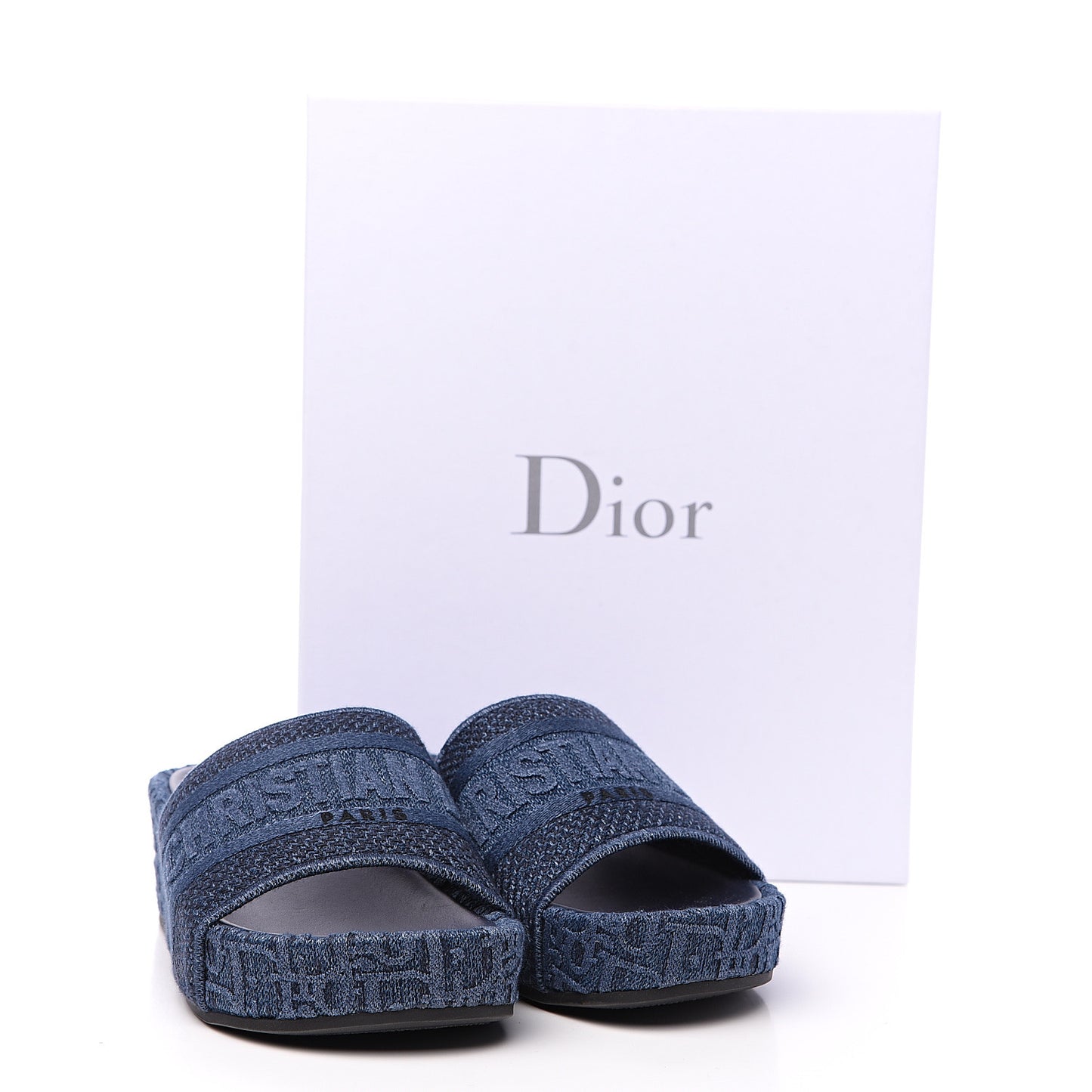 Oblique Denim D-Way Platform Sandal 36 Blue