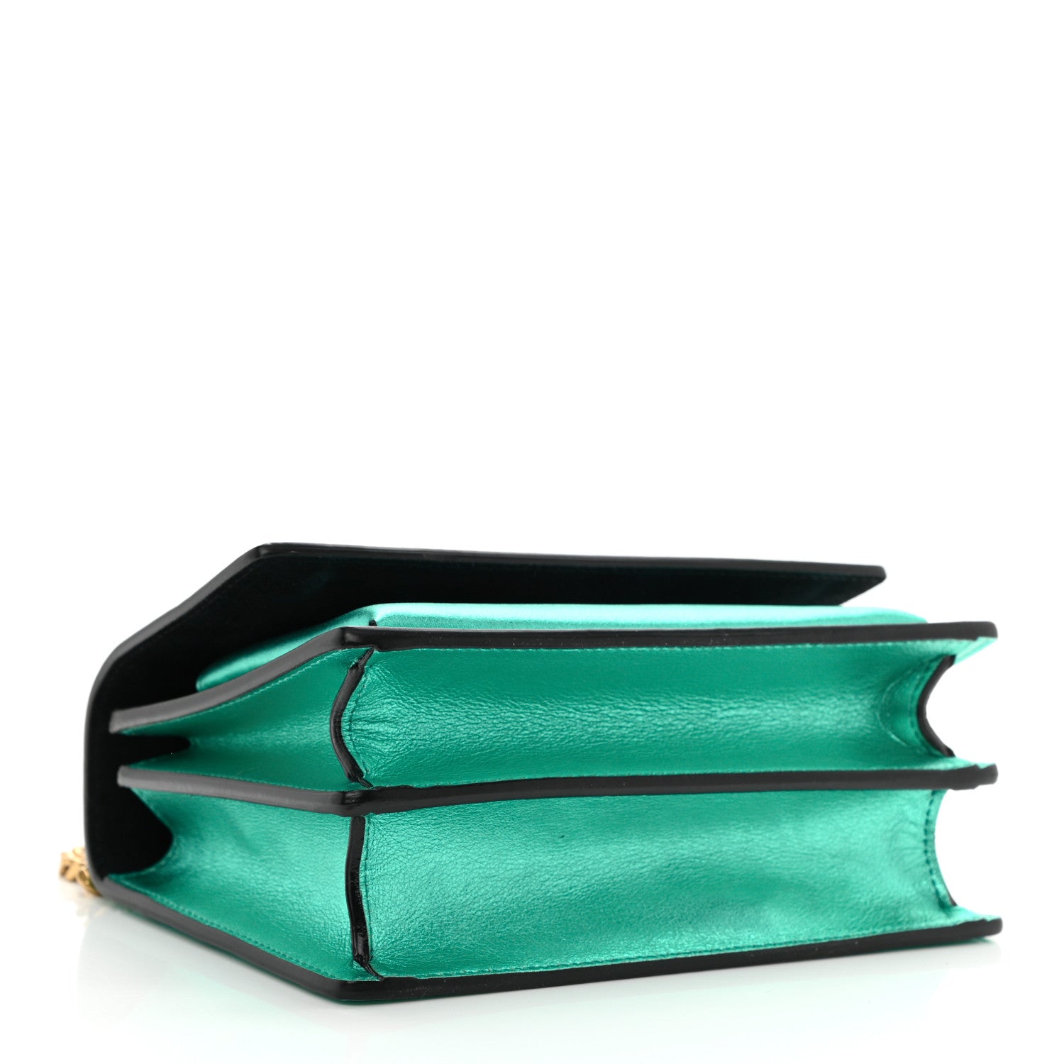 Saint Laurent Metallic Calfskin Small Monogram Sunset Chlorophille 4 of 12