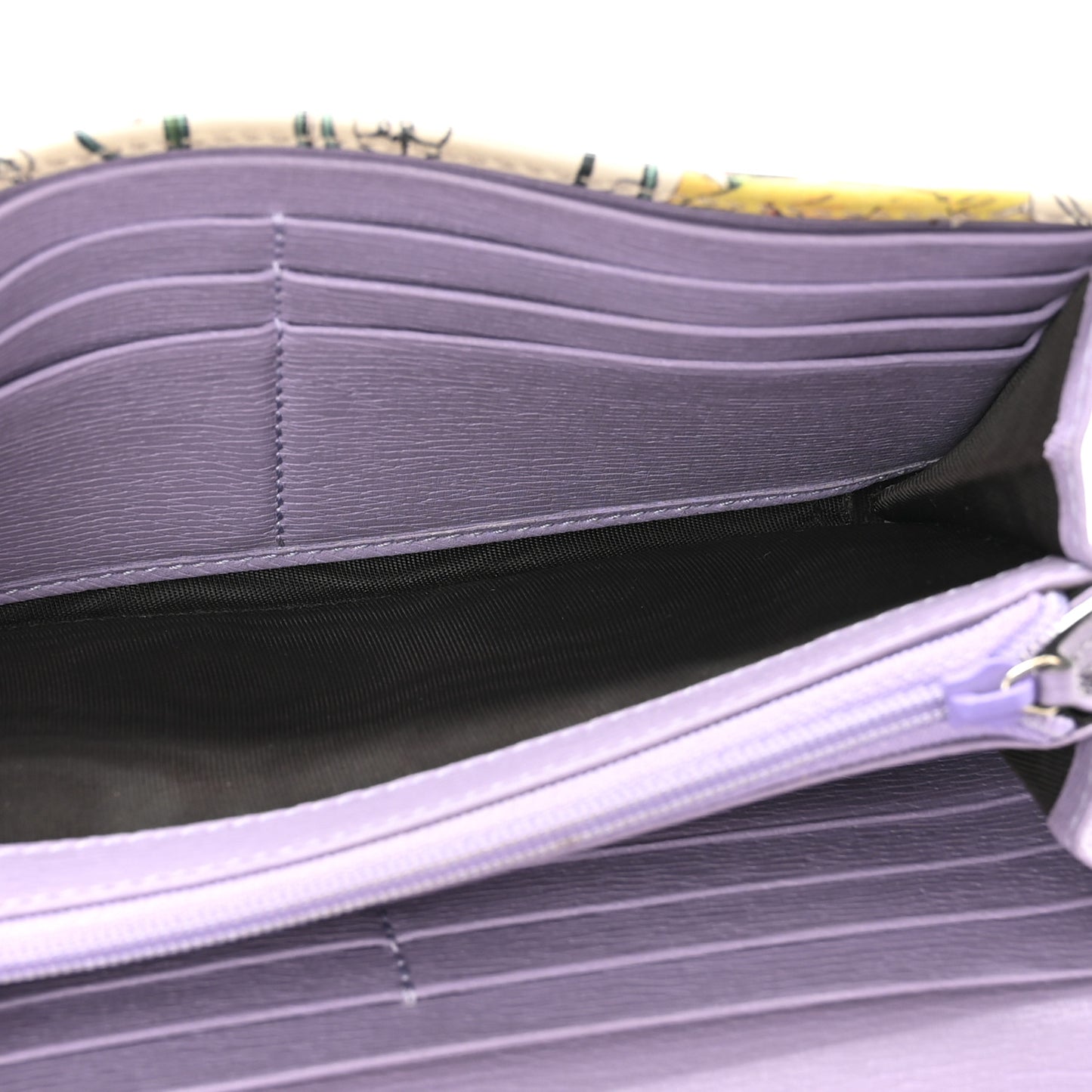 Calfskin Flora Nice Wallet White