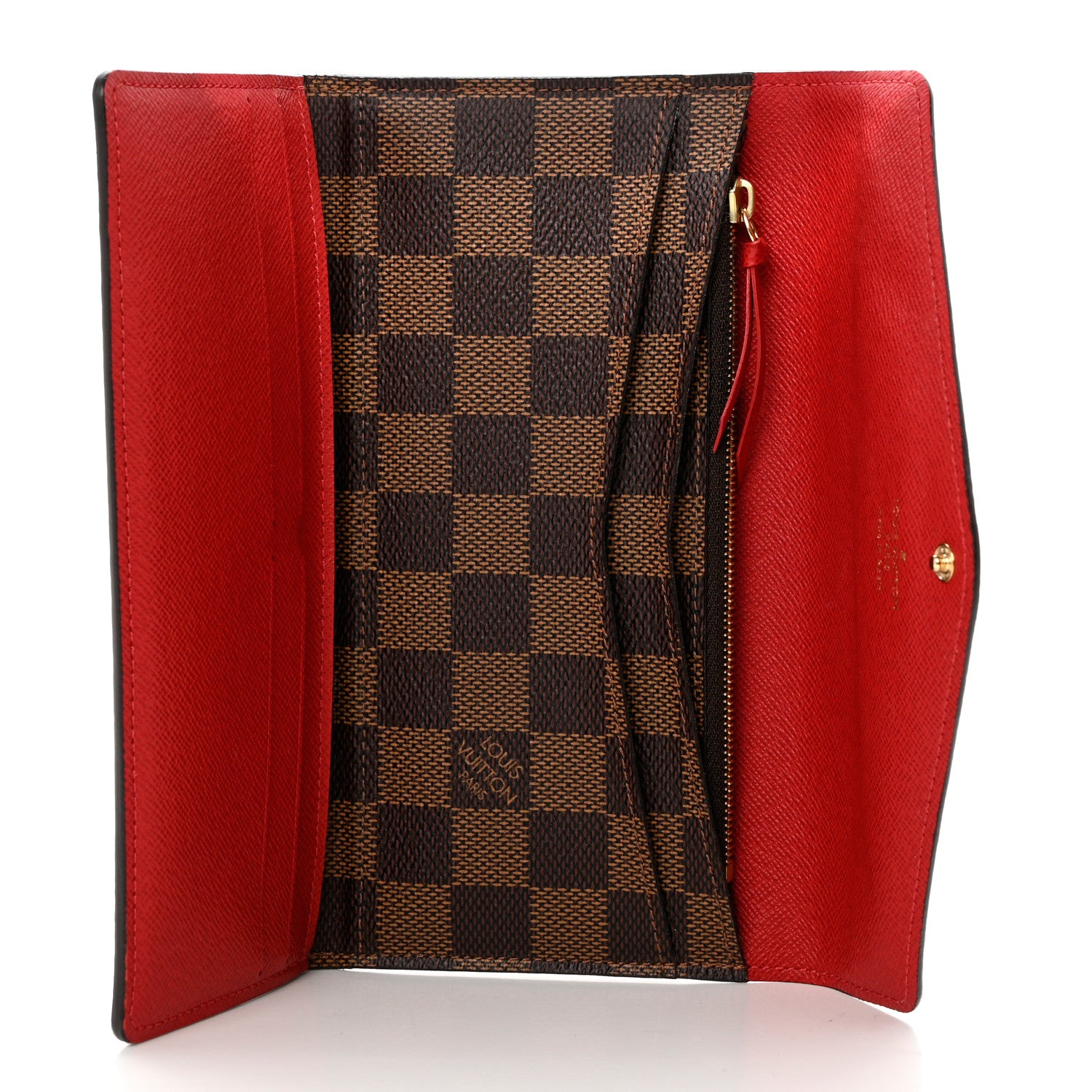 Louis Vuitton Damier Ebene Josephine Wallet Red 6 of 10