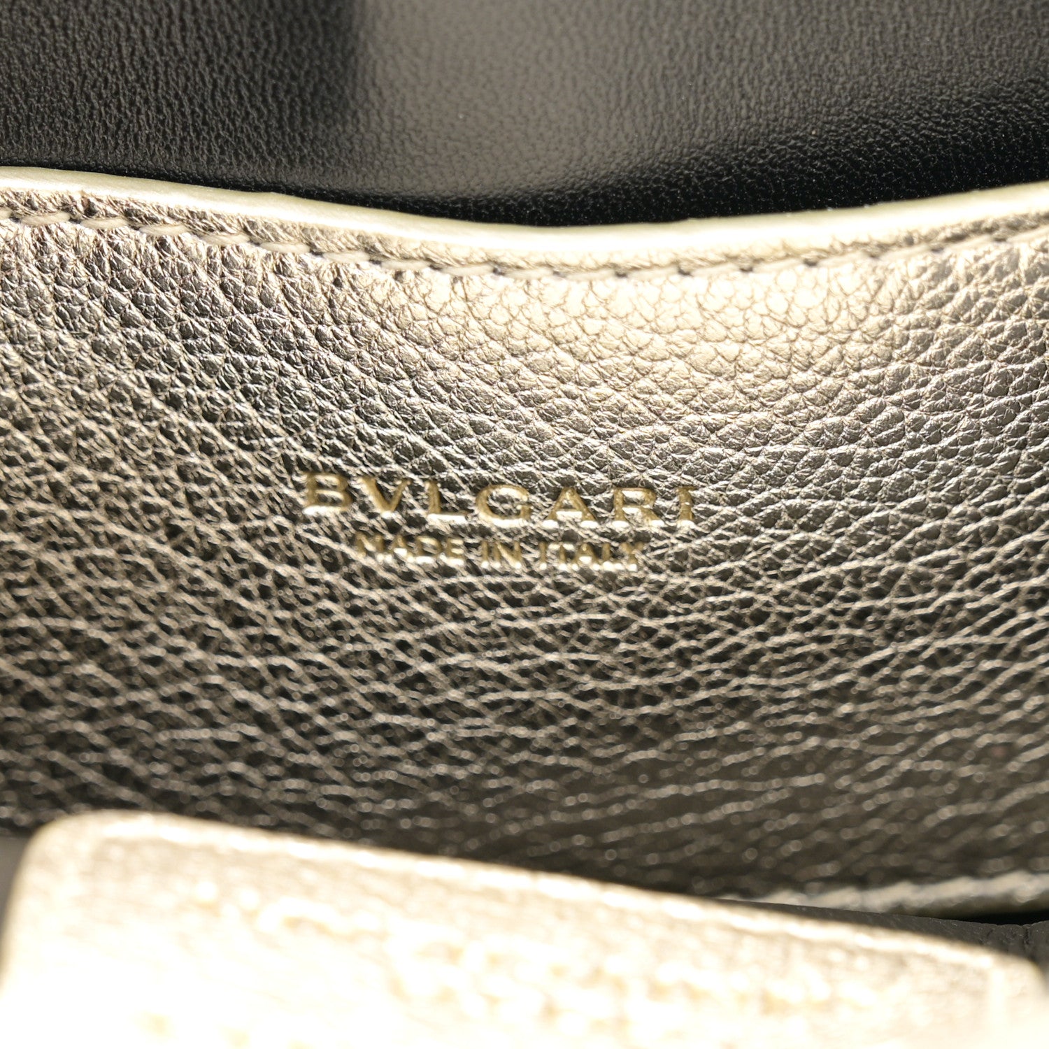 Bulgari Metallic Calfskin Snake Strap Crossbody Flap Clutch Gold 7 of 10