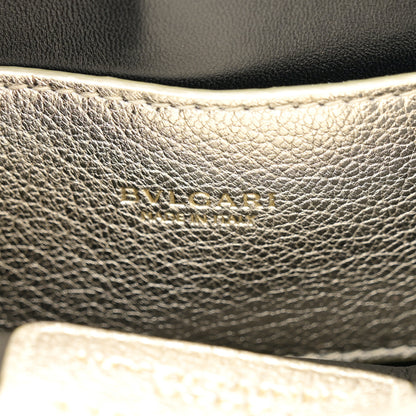 Bulgari Metallic Calfskin Snake Strap Crossbody Flap Clutch Gold 7 of 10