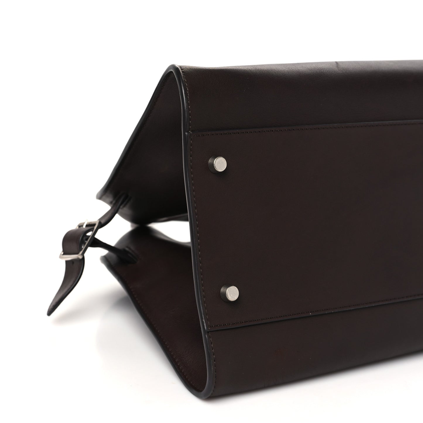 Polished Saddle Calfskin EW Margaux Chestnut