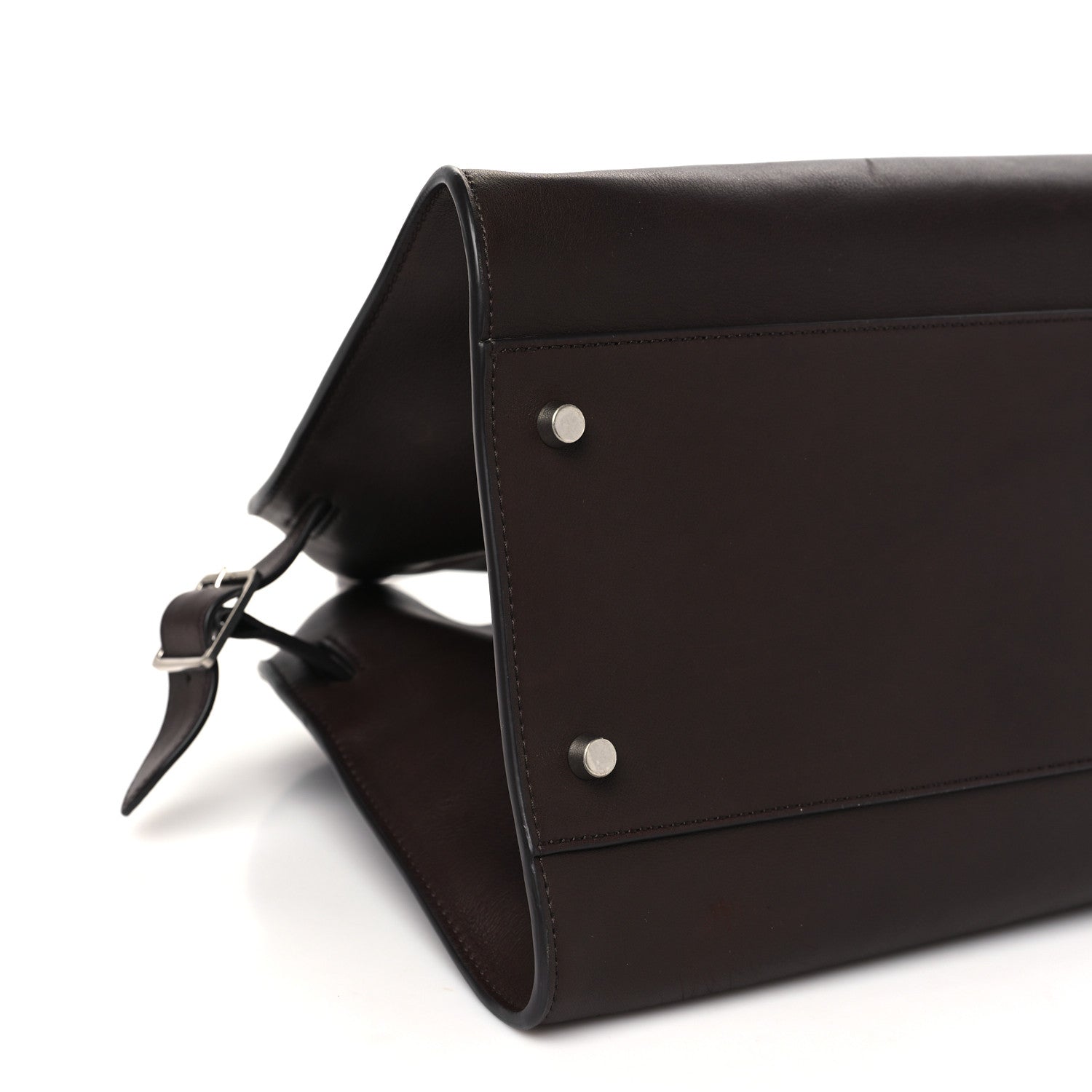 The Row Polished Saddle Calfskin EW Margaux Chestnut 8 of 9
