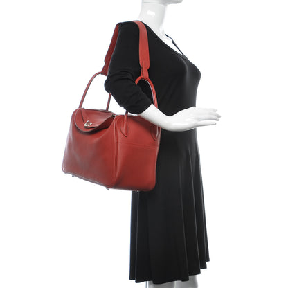 Hermes Taurillon Clemence Lindy 34 Rouge Vif 2 of 16