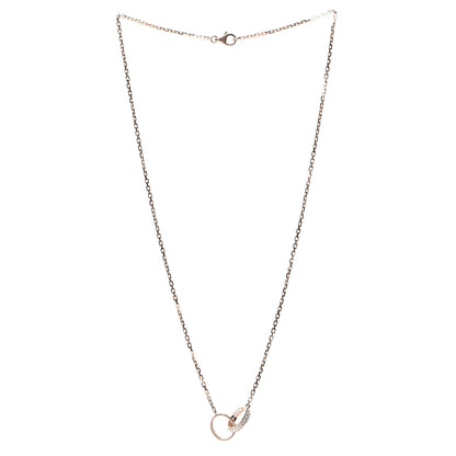Cartier 18K Pink Gold Diamond Interlocking LOVE Necklace 2 of 6