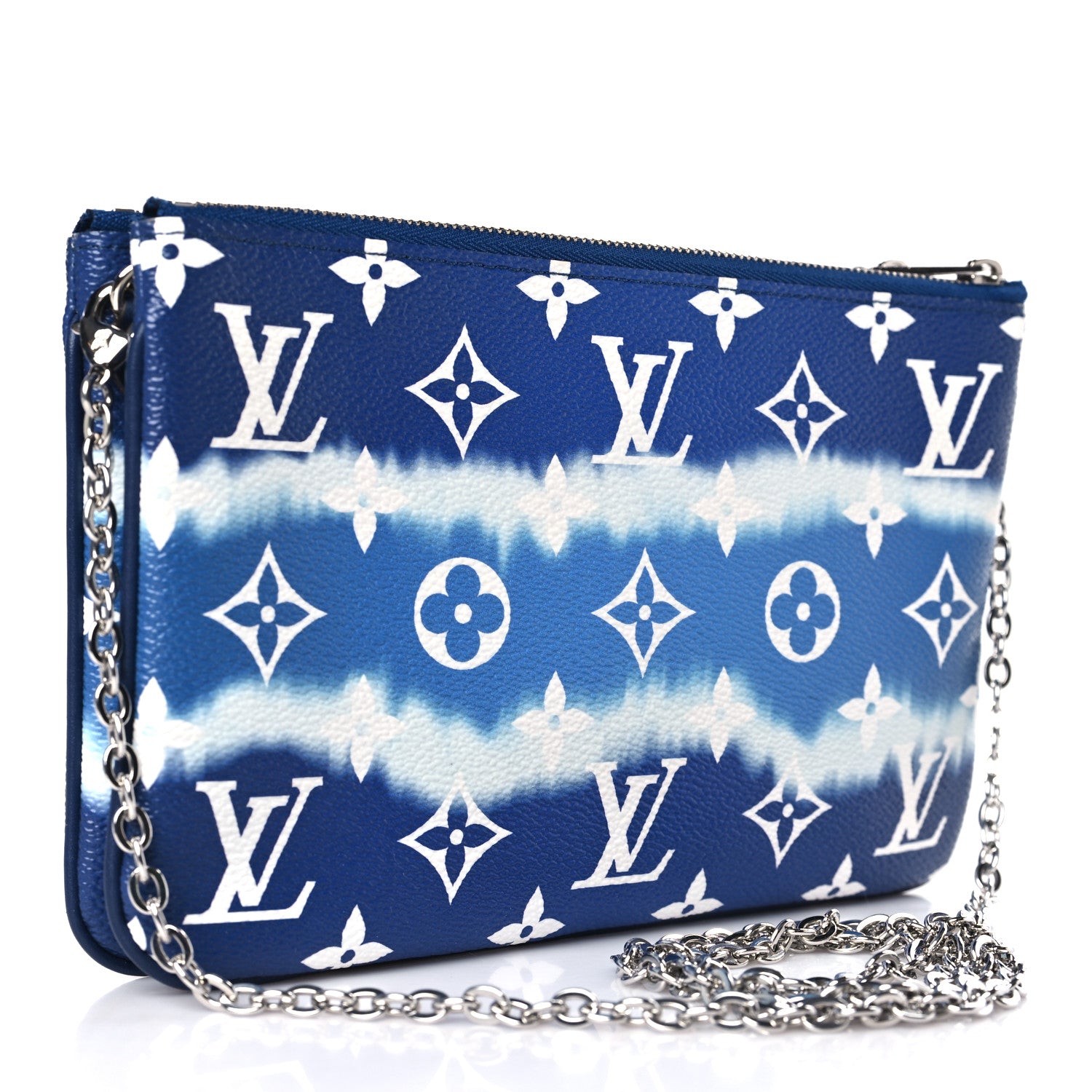 Louis Vuitton Monogram Giant Escale Double Zip Pochette Blue 3 of 9