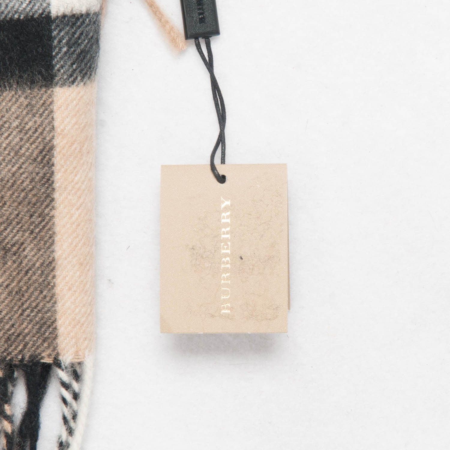 Burberry Cashmere Giant Check Fringe Scarf Camel 5 of 5
