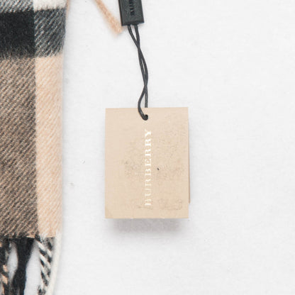 Burberry Cashmere Giant Check Fringe Scarf Camel 5 of 5