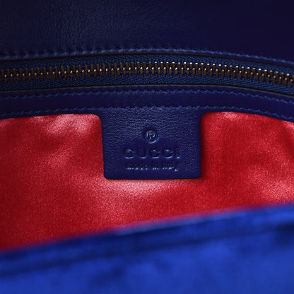 Gucci Velvet Matelasse Medium GG Marmont Shoulder Bag Cobalt Blue 6 of 7