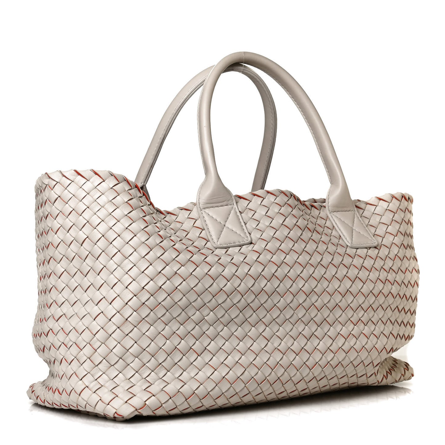 Nappa Intrecciato Medium Cabat White Orange