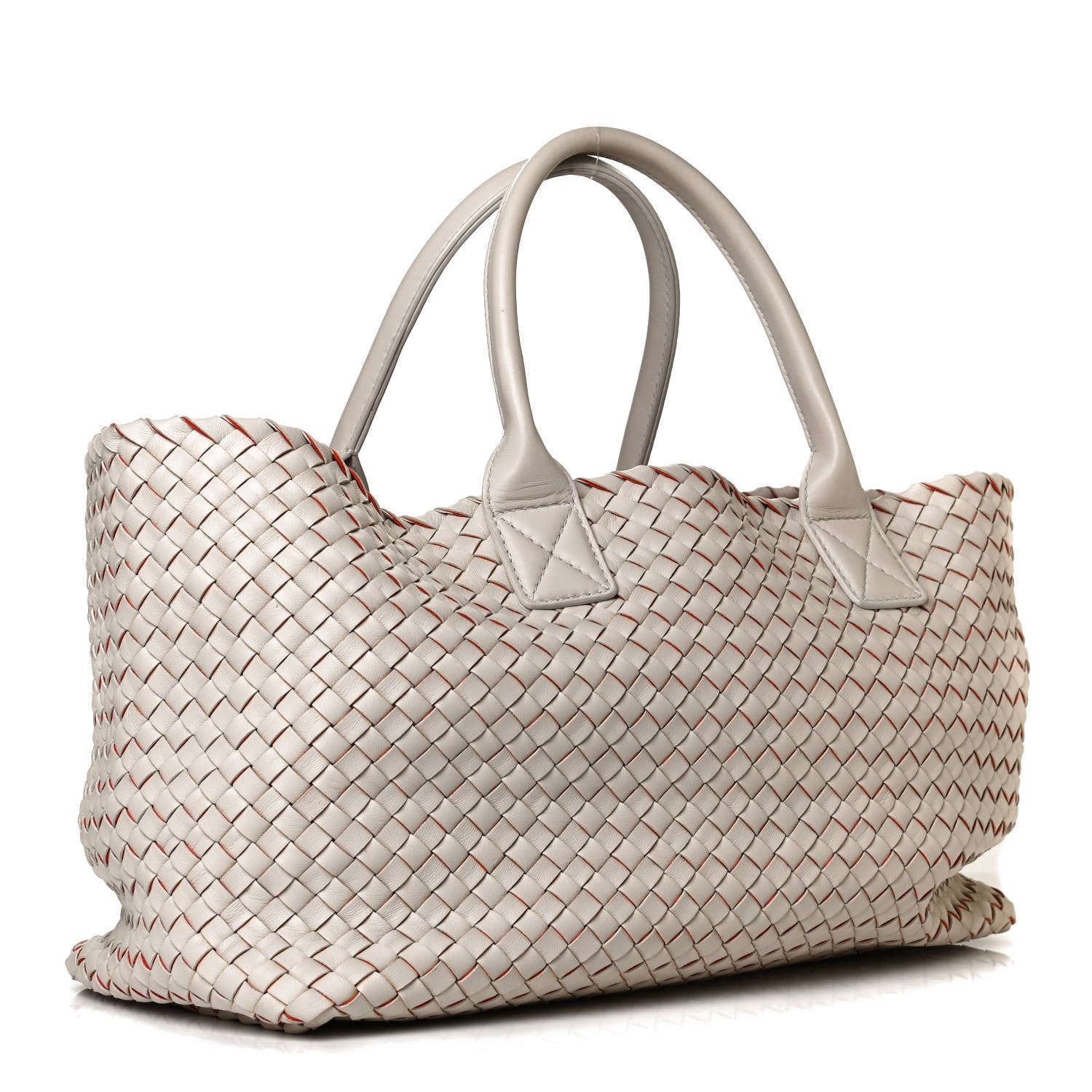 Bottega Veneta Nappa Intrecciato Medium Cabat White Orange 3 of 16