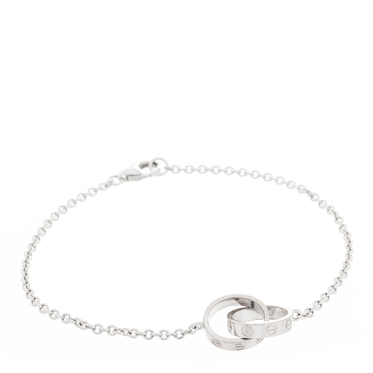 Cartier 18K White Gold Interlocking LOVE Bracelet 1 of 4