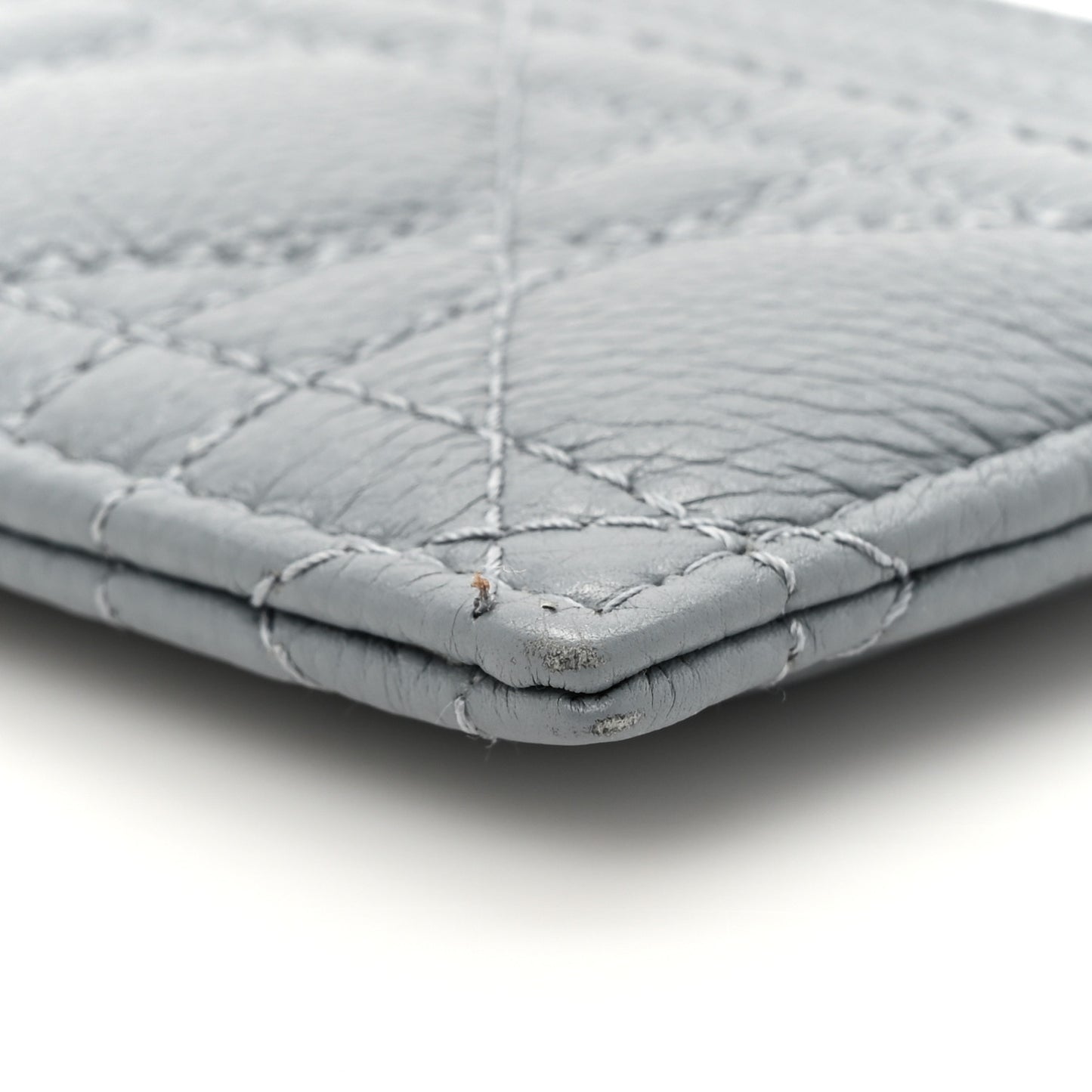 Supple Calfskin Cannage Caro Five-Slot Card Holder Cloud Blue