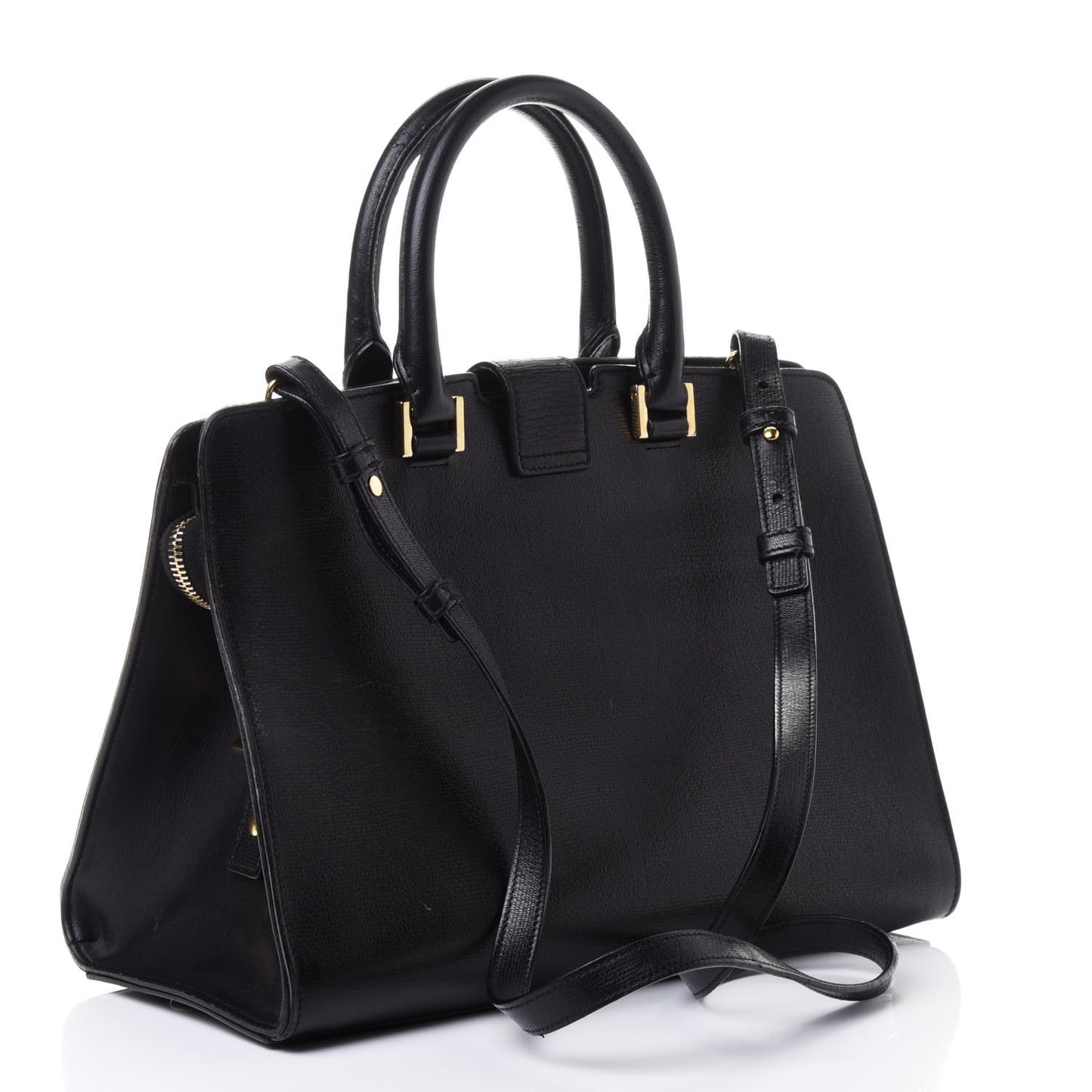 Textured Calfskin Small Classic Y Cabas Black