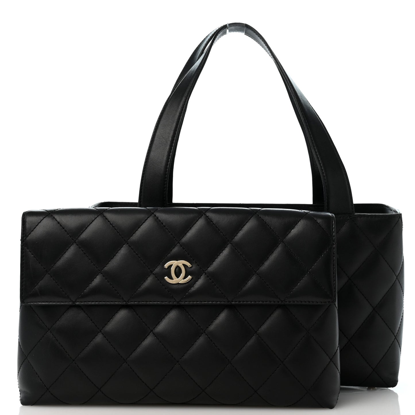 Lambskin Quilted Shoulder Bag Black Black