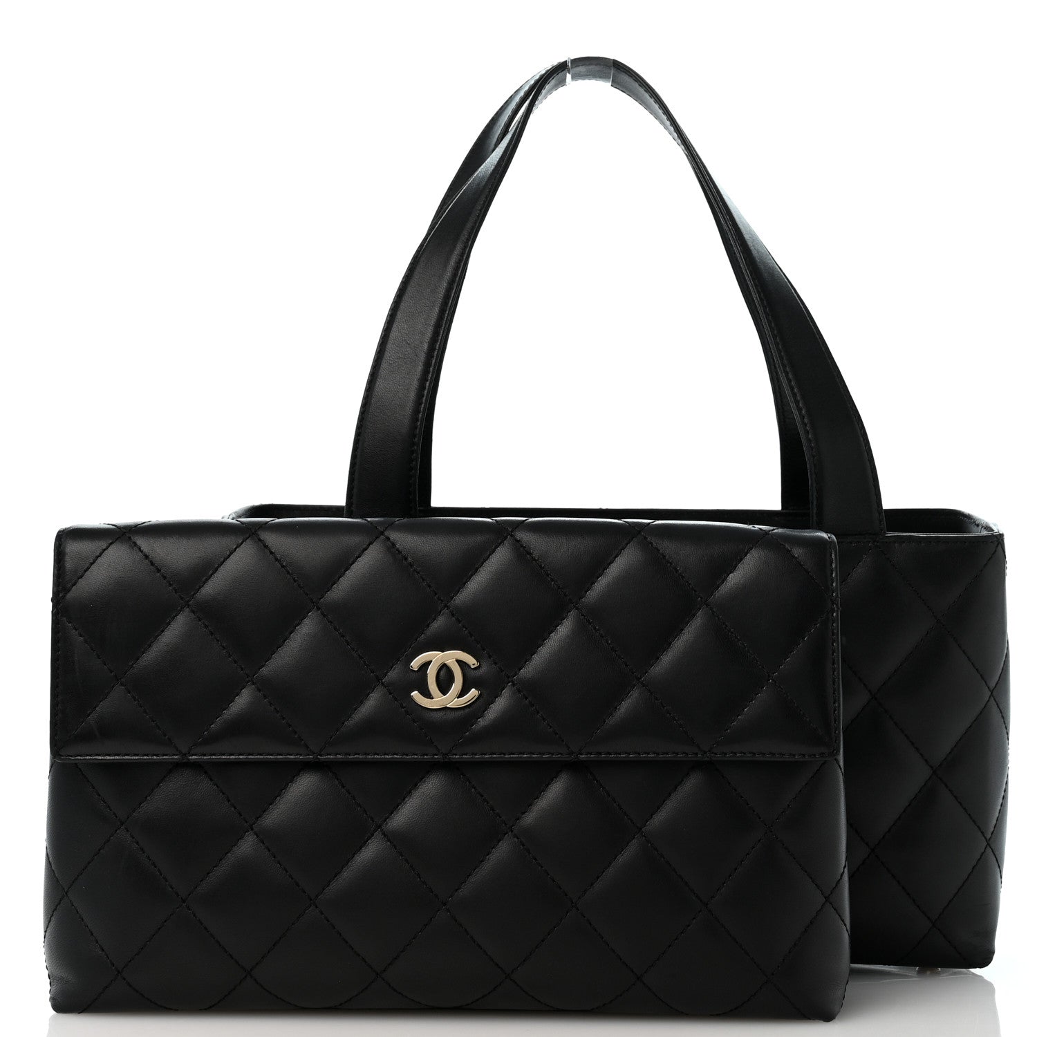 Chanel Lambskin Quilted Shoulder Bag Black Black 3 of 14