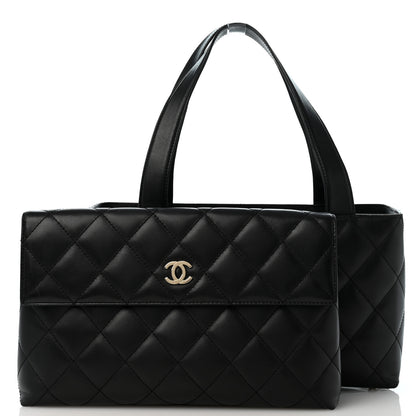 Chanel Lambskin Quilted Shoulder Bag Black Black 3 of 14