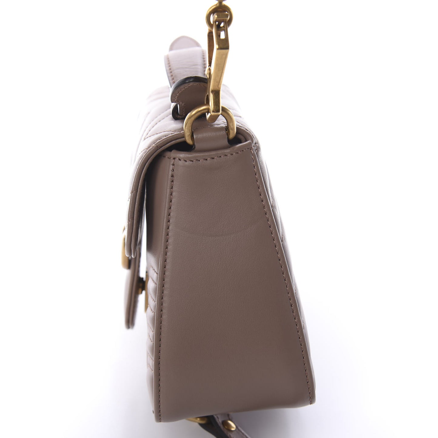 Calfskin Matelasse Mini GG Marmont Top Handle Shoulder Bag Porcelain Rose