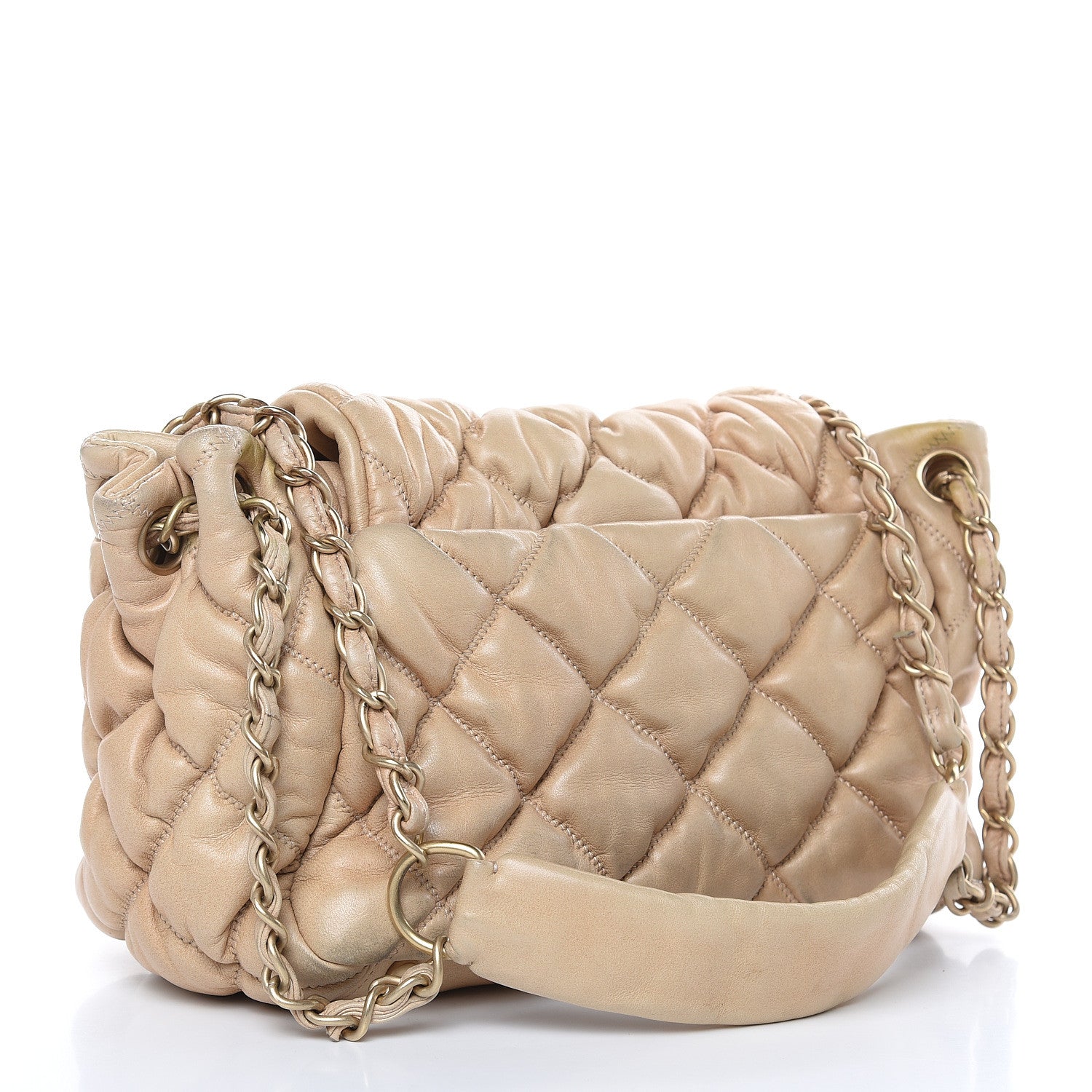 Chanel Lambskin Bubble Quilt Accordion Flap Beige 3 of 19