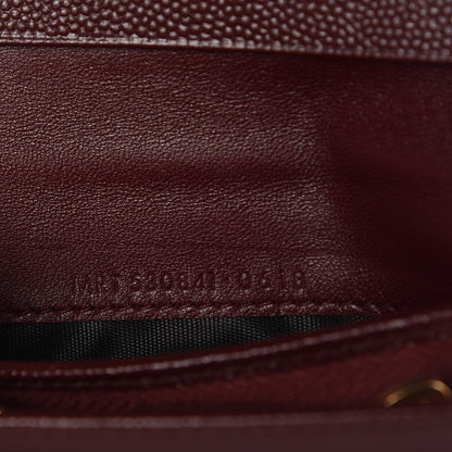 Saint Laurent Grain De Poudre Matelasse Chevron Monogram Card Case Bordeaux 7 of 8