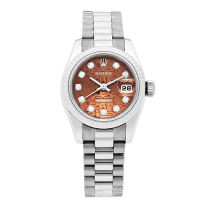 Rolex 18K White Gold Diamond 26mm Oyster Perpetual Datejust President Watch Havana Jubilee 179179 1 of 5