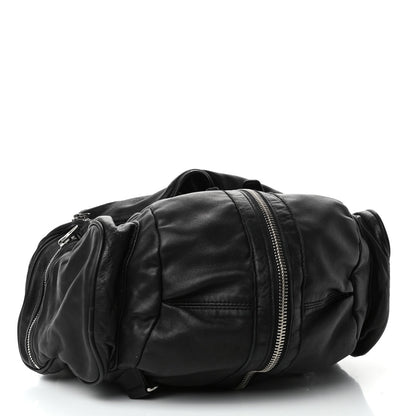 Alexander Wang Lambskin Marti Backpack Bag Washed Black Rhodium Hardware 3 of 4
