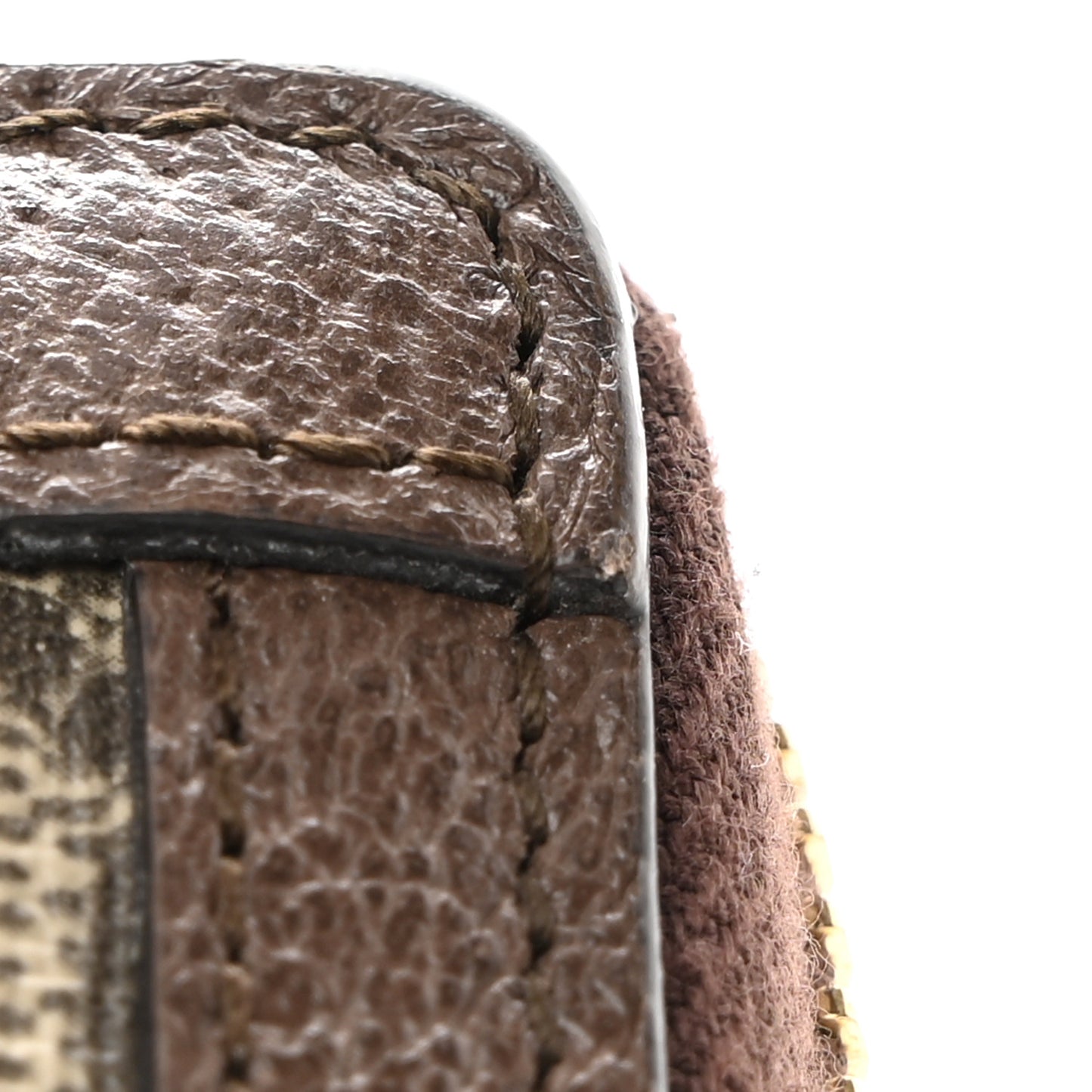 GG Supreme Monogram Web Ophidia Zip Around Wallet Brown