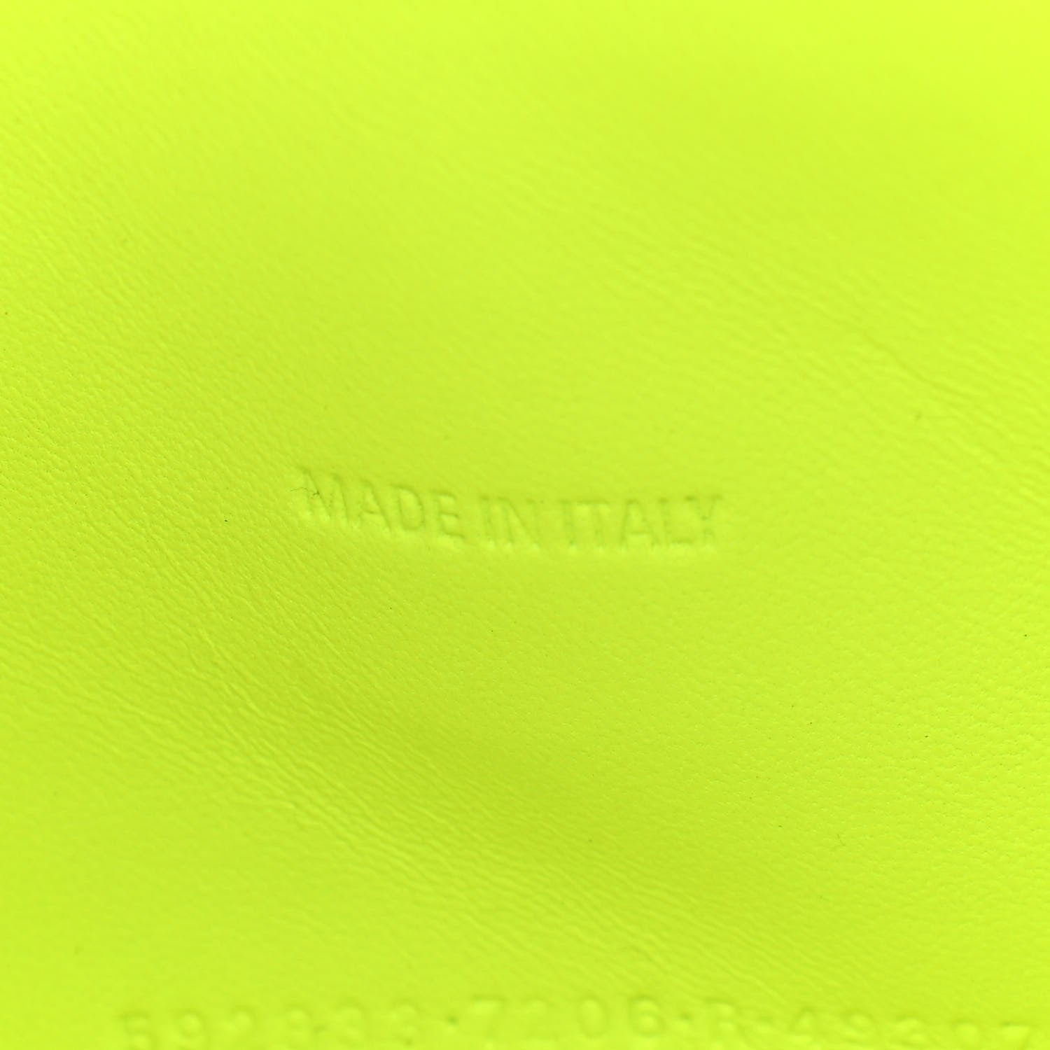 Balenciaga Shiny Calfskin Crocodile Embossed Hourglass Top Handle Bag XS Fluo Yellow 7 of 11