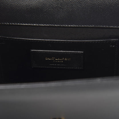 Saint Laurent Grain De Poudre Medium Classic Monogram Kate Satchel Black 6 of 9